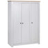 Maison Madeleine -  3Door Wardrobe White 118x50x171.5 cm Pine Panama Range